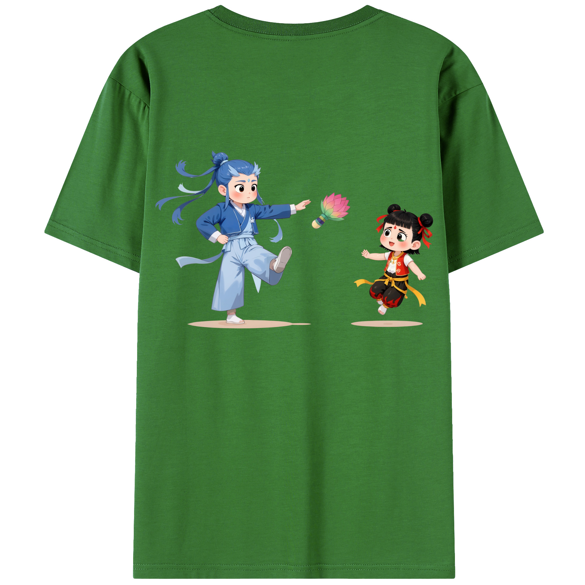 （画像用） Ne Zha 2 ナタ 魔童の大暴れ レディース半袖Tシャツ(バックプリント)